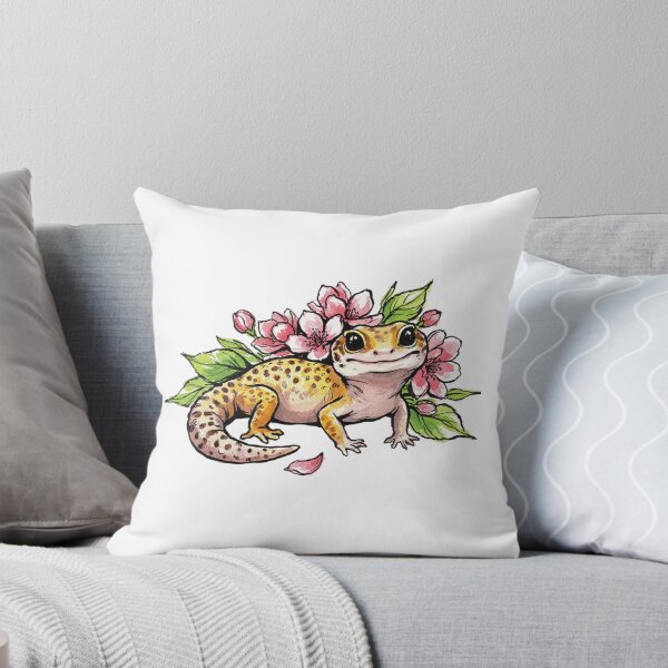 Item preview, Cute Leopard Gecko Sakura Flower designed and sold by chillaxcats.