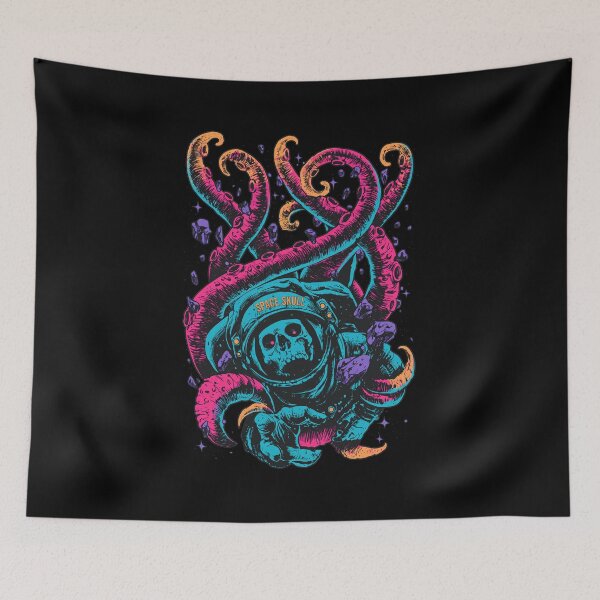 Item preview, Cosmic Kraken vs Skeleton Spaceman Retro Art designed and sold by DAYTONARTLEY.
