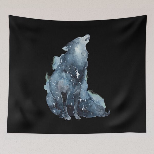 Item preview, Cosmic Wolf Howling Watercolor designed and sold by GAVIANDERS.