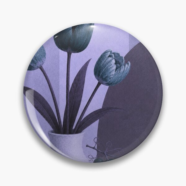 Item preview, Blue Tulips and Grapes – Purple Mid Century Floral Still Life designed and sold by joycrysstudio.