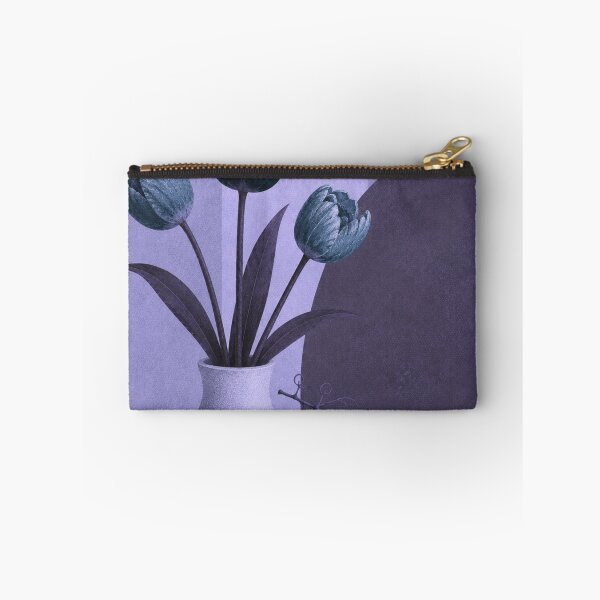 Item preview, Blue Tulips and Grapes – Purple Mid Century Floral Still Life designed and sold by joycrysstudio.