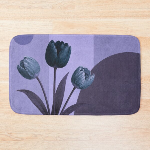 Item preview, Blue Tulips and Grapes – Purple Mid Century Floral Still Life designed and sold by joycrysstudio.