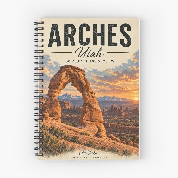 Item preview, Arches Utah Vintage Travel Poster – Desert National Park Wall Art designed and sold by ChicClicker.