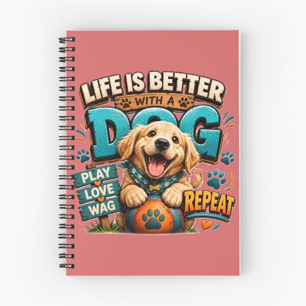 Item preview, Cute Golden Retriever Life Is Better With A Dog Play Love Wag Repeat designed and sold by MEGA BAZAAR.