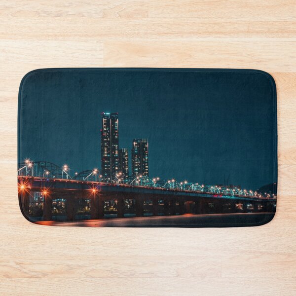 Item preview, Illuminated Bridge and City Skyscraper at Night designed and sold by Nightwindow.