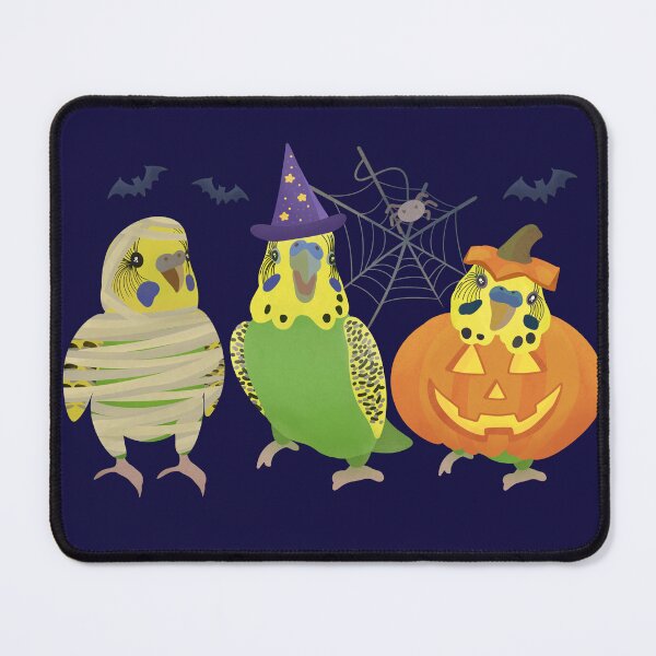 Item preview, Halloween green Budgies Illustration designed and sold by FandomizedRose.