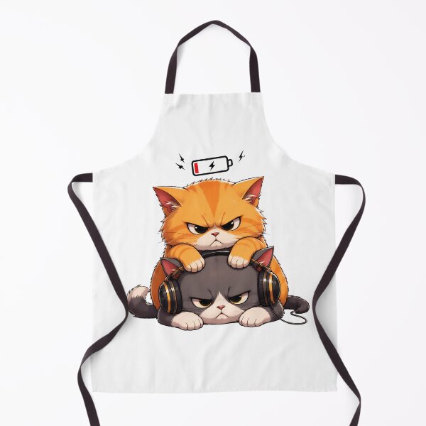 Item preview, Angry Cats Low Battery Headphones designed and sold by SoyLamderma.
