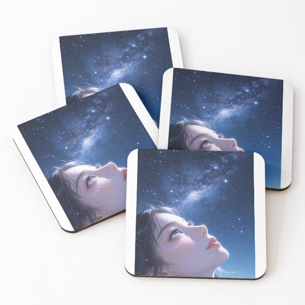 Item preview, Starlit Eyes: Girl Looking Up at Milky Way designed and sold by DigArtis.