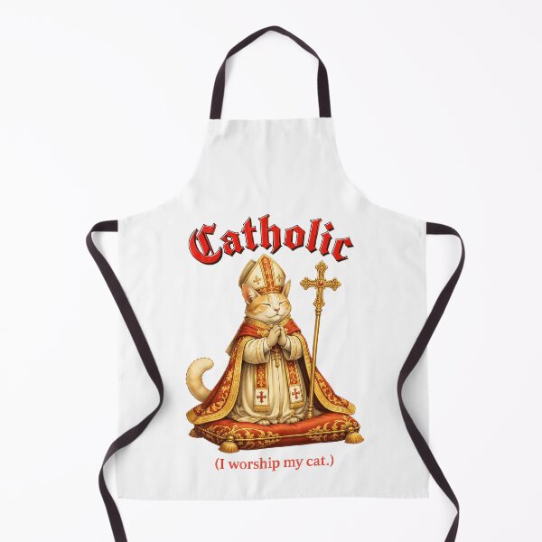 Item preview, Catholic Cat Bishop I Worship My Cat Funny Art designed and sold by SoyLamderma.