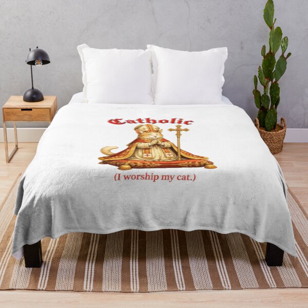 Item preview, Catholic Cat Bishop I Worship My Cat Funny Art designed and sold by SoyLamderma.