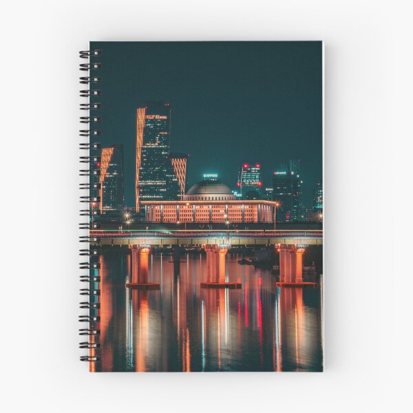 Item preview, Illuminated River Bridge Piers and City Skyline designed and sold by Nightwindow.