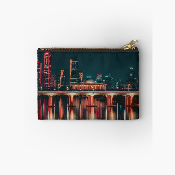 Item preview, Illuminated River Bridge Piers and City Skyline designed and sold by Nightwindow.