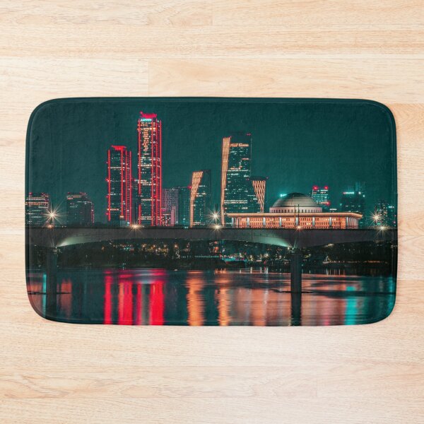 Item preview, Cyberpunk Skyline and Neon Reflections on River designed and sold by Nightwindow.