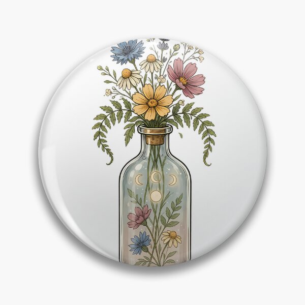 Item preview, Vintage Wildflower Botanical Jar Aesthetic designed and sold by ArtifactVerse.