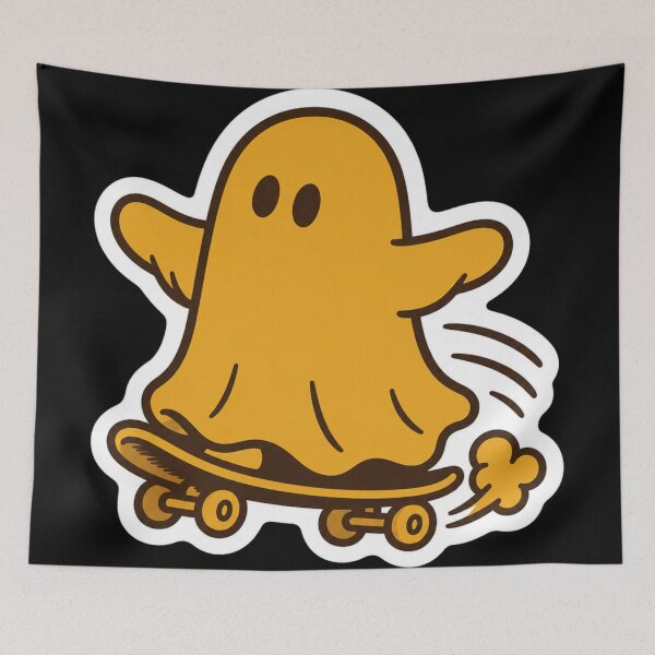Item preview, Groovy Skater Ghost – Cute Retro Halloween Skateboard Design designed and sold by Vision Crafted.