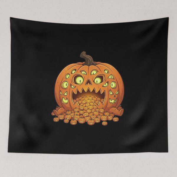 Item preview, Multi-Eyed Pumpkin Monster - Creepy Halloween Art designed and sold by Addy77shop.
