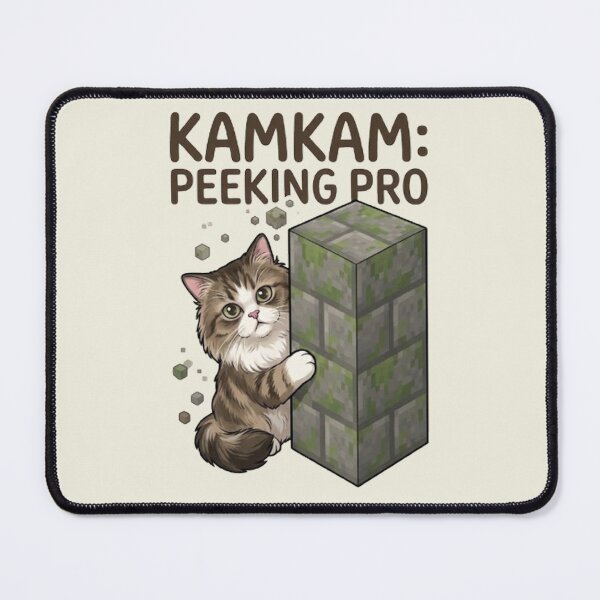 Item preview, KAMKAM Peeking Pro Funny Pixel Block Cat Art designed and sold by PetalsPaws.