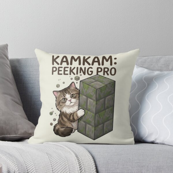 Item preview, KAMKAM Peeking Pro Funny Pixel Block Cat Art designed and sold by PetalsPaws.