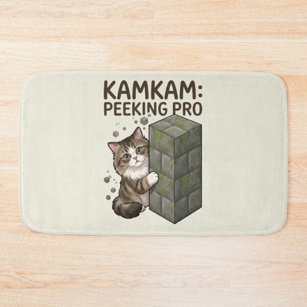 Item preview, KAMKAM Peeking Pro Funny Pixel Block Cat Art designed and sold by PetalsPaws.