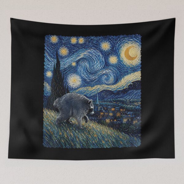 Item preview, Jimothy Viral Raccoon Starry Night Van Gogh Art Seattle Meme designed and sold by KristenSabol.