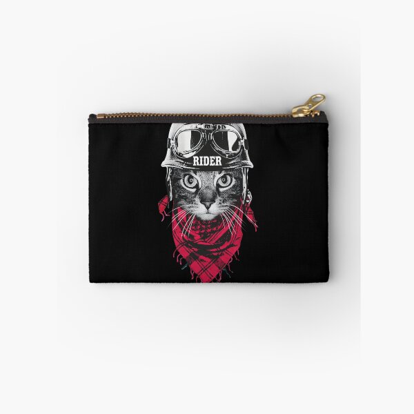 Item preview, Feline Aviator Biker with Red Plaid Scarf designed and sold by ALASHAMORGADO.