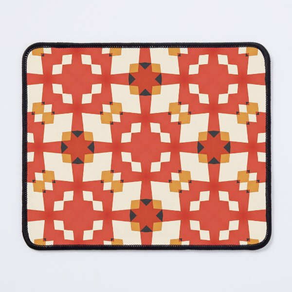 Item preview, Geometric pattern with red, cream, and orange shapes designed and sold by PenguinWinter.