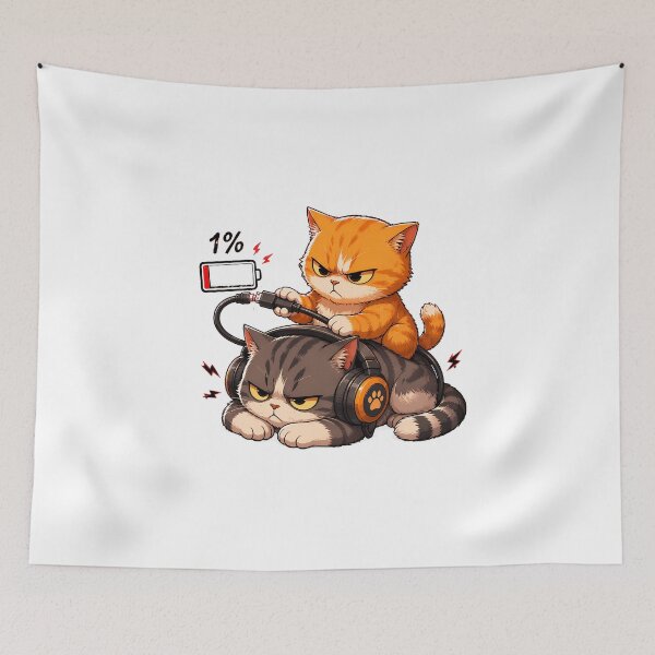 Item preview, Grumpy Cat Low Battery Charging Humor designed and sold by SoyLamderma.
