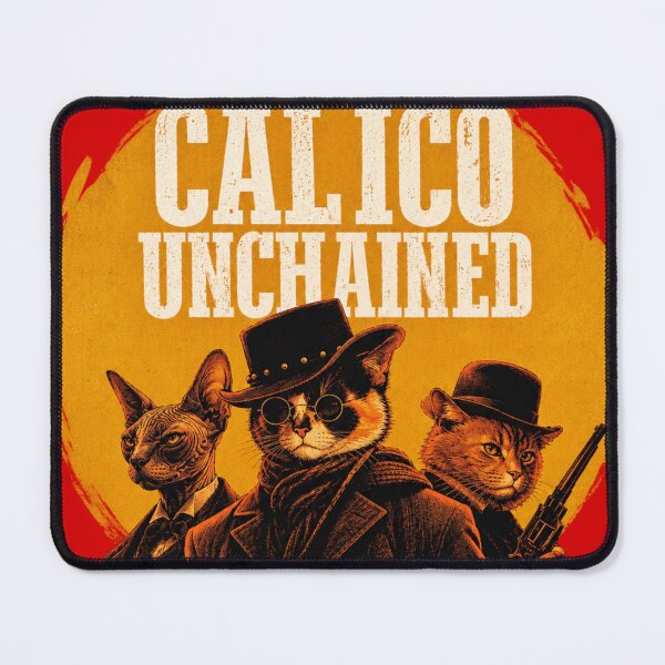 Item preview, Calico Unchained - Funny Cowboy Cats Western Movie Poster designed and sold by BRTHRCNK01.