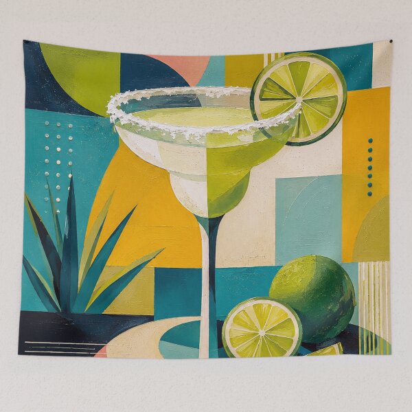 Item preview, Margarita Cubist Painting – Colourful Tropical Cocktail Artwork designed and sold by GalleryKauffeld.