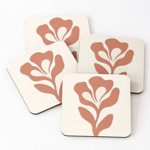 Item preview, Terracotta Cutout Flower | Minimalist Matisse-Inspired Botanical Print designed and sold by Zaramodo.