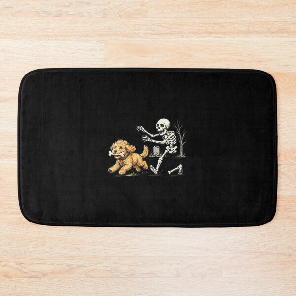 Item preview, Funny Goldendoodle Dog Stealing Bone from Skeleton Halloween  designed and sold by PhocoNibict.