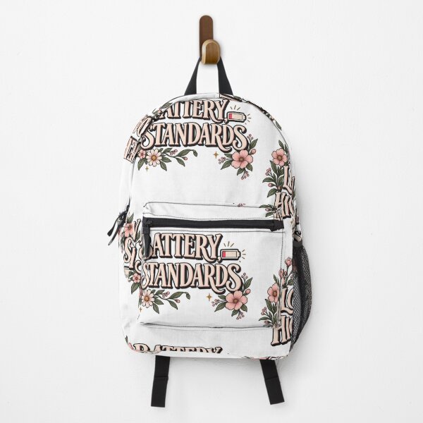 Item preview, Low Battery High Standards Floral Motivational Typography designed and sold by TibbuTees.