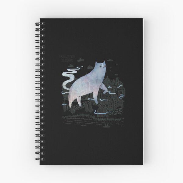 Item preview, Giant Spirit Cat Over Coastal Townscape Art designed and sold by ALASHAMORGADO.