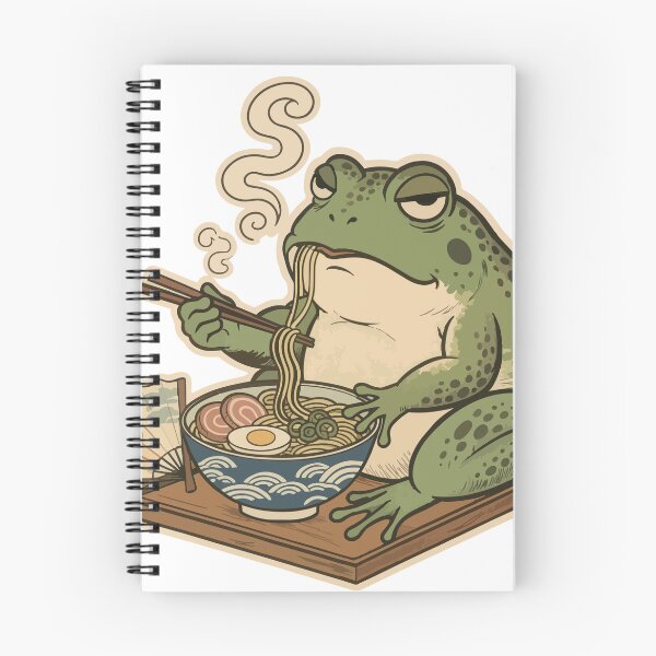 Item preview, Grumpy Frog Eating Ramen designed and sold by Litely.