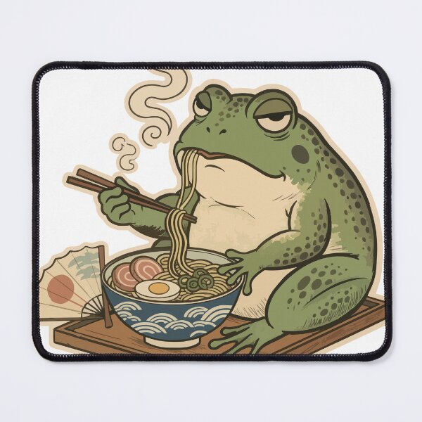 Item preview, Grumpy Frog Eating Ramen designed and sold by Litely.