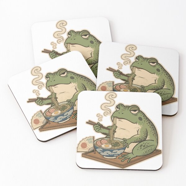 Item preview, Grumpy Frog Eating Ramen designed and sold by Litely.