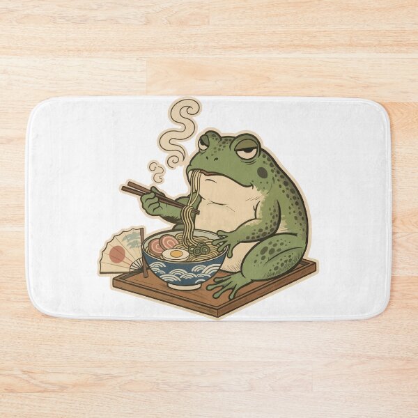Item preview, Grumpy Frog Eating Ramen designed and sold by Litely.