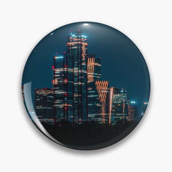 Item preview, Illuminated Parc One Skyscraper Across Night River designed and sold by Nightwindow.