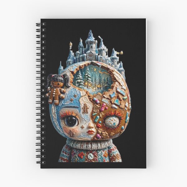 Item preview, Winter Ice Castle Gingerbread Doll Long Eyelashes Impasto Art designed and sold by LujziWorld.