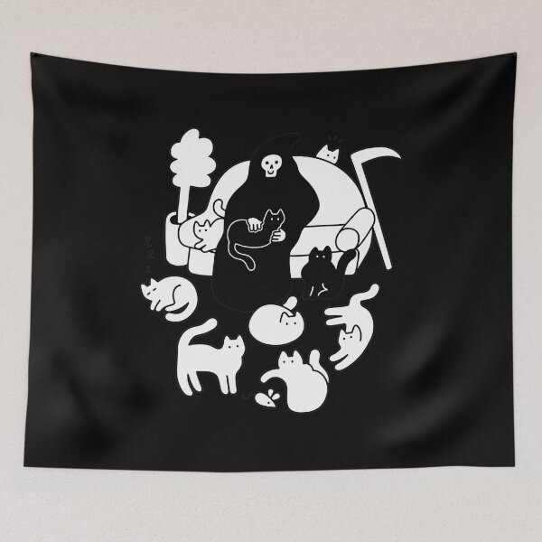 Item preview, Reaper & Cats Cozy Illustration  designed and sold by TRINITYRABNIS.