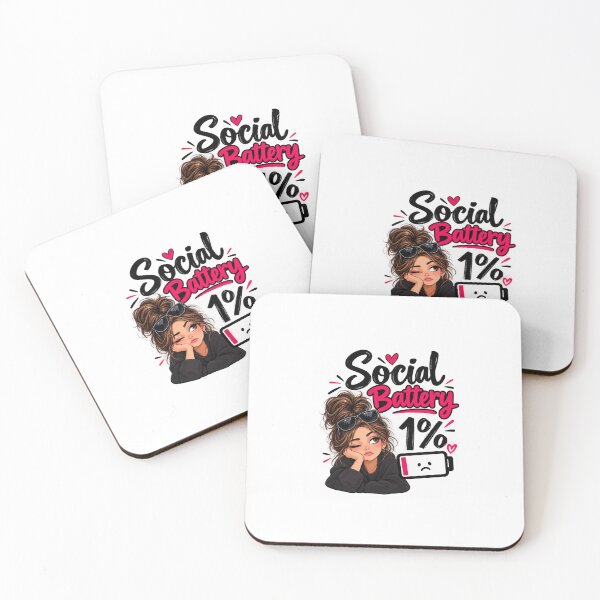 Item preview, Messy Bun Girl Social Battery 1 Percent Cute Introvert T-Shirt designed and sold by Shuvra Gain.