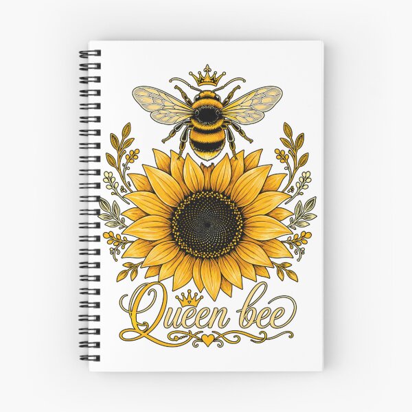 Item preview, Queen Bee Sunflower Crown Floral Insect Artwork designed and sold by JaredDeShop.