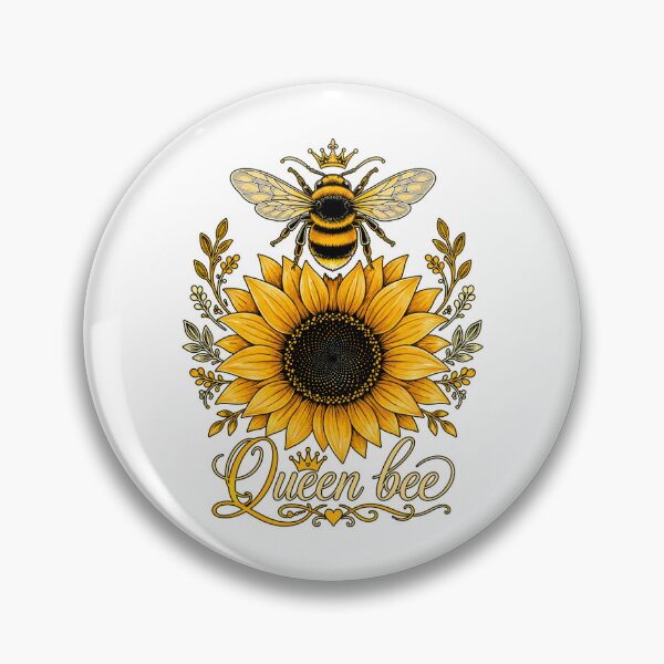 Item preview, Queen Bee Sunflower Crown Floral Insect Artwork designed and sold by JaredDeShop.