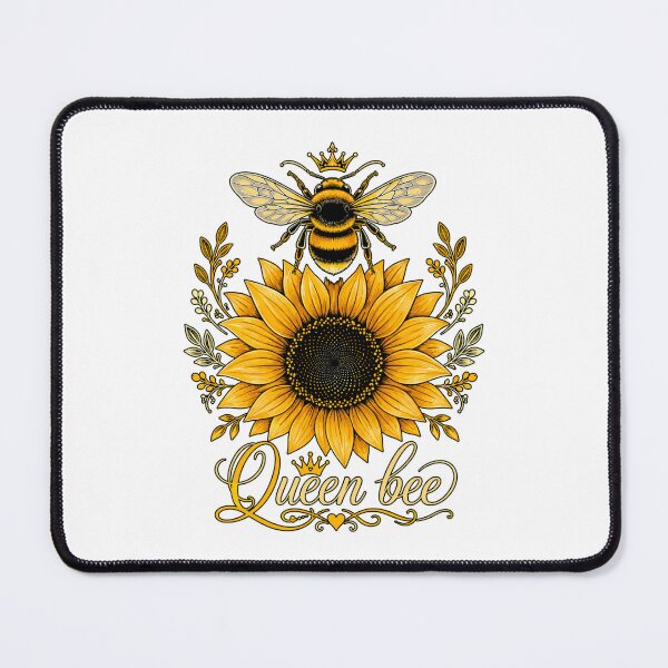 Item preview, Queen Bee Sunflower Crown Floral Insect Artwork designed and sold by JaredDeShop.