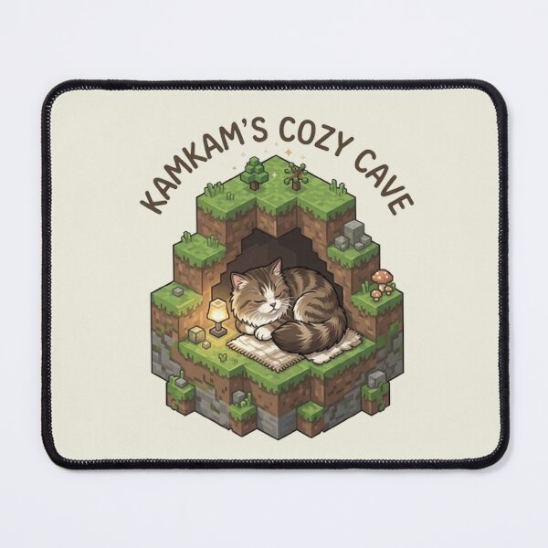 Item preview, KAMKAM's Cozy Cave Sleeping Voxel Cat Art designed and sold by PetalsPaws.