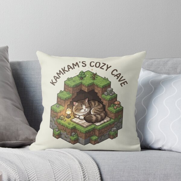 Item preview, KAMKAM's Cozy Cave Sleeping Voxel Cat Art designed and sold by PetalsPaws.