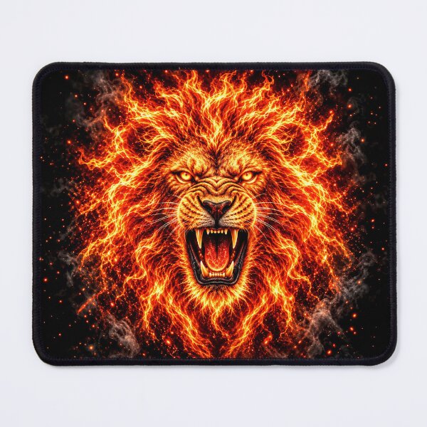 Item preview, Roaring Fire Lion with Flaming Mane designed and sold by Marcu Ioachim.