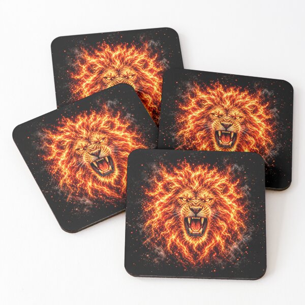 Item preview, Roaring Fire Lion with Flaming Mane designed and sold by Marcu Ioachim.
