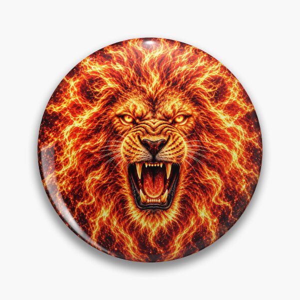 Item preview, Roaring Fire Lion with Flaming Mane designed and sold by Marcu Ioachim.