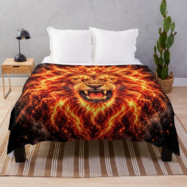 Item preview, Roaring Fire Lion with Flaming Mane designed and sold by Marcu Ioachim.